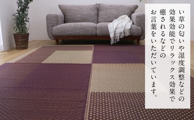 熊本県八代市産のい草を使って織り上げたラグ『DXモーニング』(サイズ：191cm×191cm)(カラー：ベージュ) 国産 イグサ 茣蓙 ござ ラグ カーペット 絨毯 マット 織物 敷き物 インテリア