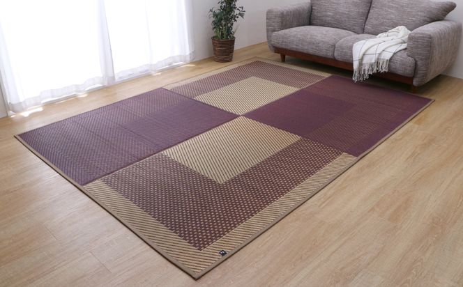 熊本県八代市産のい草を使って織り上げたラグ『DXモーニング』(サイズ：191cm×191cm)(カラー：ベージュ) 国産 イグサ 茣蓙 ござ ラグ カーペット 絨毯 マット 織物 敷き物 インテリア