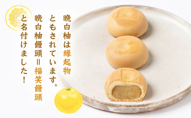 晩白柚饅頭(福笑饅頭) 12個入り 晩白柚 饅頭 柑橘 和菓子 おやつ