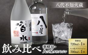 八代不知火蔵 白水 華酵母 720ml 八つ星 和柑橘 クラフトジン 700ml 各1本 (計2本) 瓶 お酒 アルコール 贈り物