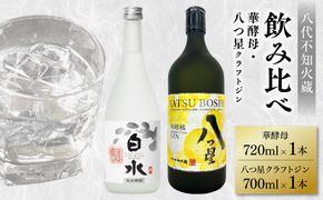 八代不知火蔵 白水 華酵母 720ml 八つ星 和柑橘 クラフトジン 700ml 各1本 (計2本) 瓶 お酒 アルコール 贈り物