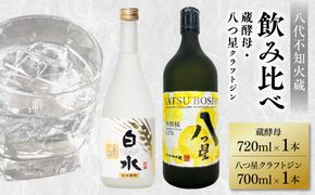 八代不知火蔵 白水 蔵酵母 720ml 八つ星 和柑橘 クラフトジン 飲み比べ 700ml 各1本 (計2本) 瓶