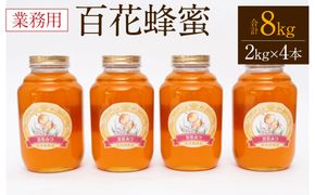 八代市 はちみつ 業務用 百花蜂蜜 2kgビン×4本セット 計8kg