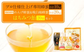 プロ仕様仕上げ専用蜂蜜 れんげ 晩白柚蜂蜜 蜂蜜あめ 各20本づつ