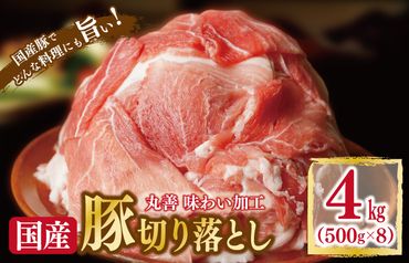099H2241 【丸善味わい加工】国産 豚肉 切り落とし 4kg（500g×8）