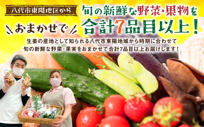 八代市産 旬の農産物詰合せ 復興 福袋 7品以上 野菜 果物 東陽地区