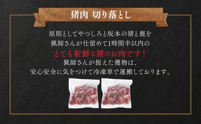 猪肉 切り落とし 合計800g（モモ・ウデ）ボタン肉 いのしし 400g×2パック