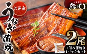 鰻丸(うなまる) 九州産 うなぎ蒲焼き2尾 ＆ 刻み蒲焼き1パックセット 鰻 ウナギ うなぎの蒲焼 丑の日 秘伝タレ 無頭 うな丼 うな重 ひつまぶし