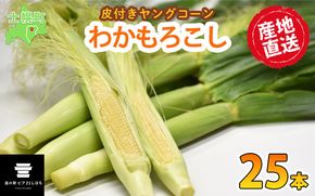 《期間限定》北海道 士幌産 わかもろこし 25本 セット (2026年7月中旬～発送開始予定) 皮付き 甘い ヤングコーン 十勝産 トウモロコシ とうもろこし 新鮮 野菜 産地直送 産直 お取り寄せ 送料無料 十勝 士幌町【L28】