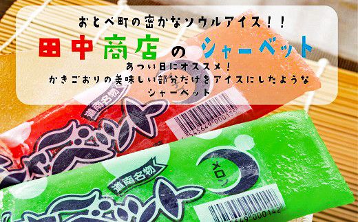 ＜田中商店　フルーツシャーベット詰め合わせ(イチゴ味10本、メロン味10本)＞昔なつかしの味！