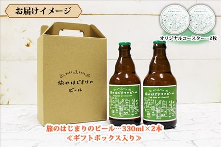 北海道 旅のはじまりのビール 330ml×2本セット ギフトボックス入り コースター2枚付き ビール クラフトビール 地ビール 酒 お酒 麦酒 beer HOTEL NUPKA プレゼント 手土産 贈り物 ギフト gift お取り寄せ 送料無料 十勝 士幌町【L06】