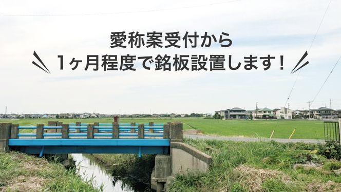 つくばみらい市 橋の愛称 命名権 （橋長5m～10m）  命名権 命名 橋 名づけ 権利 広告 ネーミングライツ [EO01-NT]