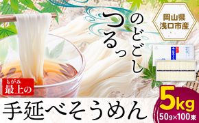  そうめん 素麺 手延べ 手延べそうめん 最上の手延べそうめん 5kg 50g × 100束 最上手延素麺 《30日以内に発送予定(土日祝除く)》 岡山県 浅口市 送料無料 ソウメン 麺 手のべ てのべ にゅうめん---124_158_30d_23_19000_5kg---