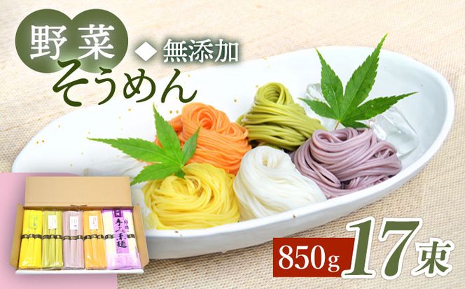 野菜 そうめん 白瀧 17束 850g /パプリカ 八女茶 かぼちゃ 紫芋 [SCB073]