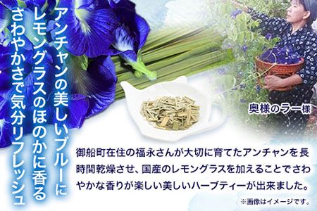 御船町 アンチャンティー 3袋(1袋5パック入り)《60日以内に出荷予定(土日祝除く)》福永幸山堂 アンチャンティー バタフライピー レモングラス 紅茶 お茶 青 青いお茶 3袋 15パック 送料無料---sm_att_60d_25_6500_3p---