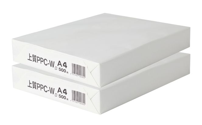 日本製紙 上質PPC-W A4コピー用紙 1000枚（500枚x2パック） 上質紙 白色 事務用品 コピー機 複写機