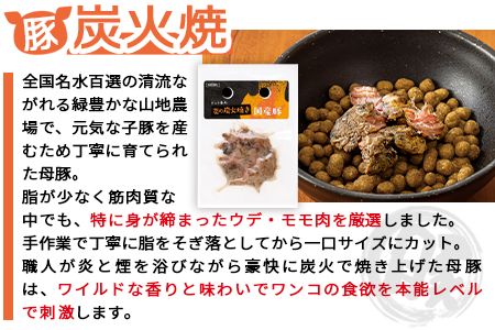 ＜愛犬用 ドットわん 炎の炭火焼き国産豚（25g×3パック）＞翌月末迄に順次出荷【b0641_pb_x1】