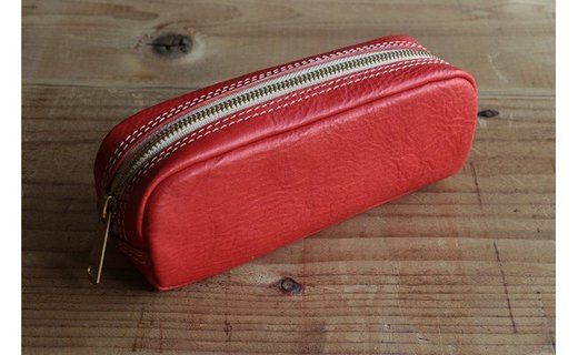 イタリアンレザーペンケース（筆箱） 【レッド】Z007VC06