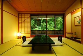【たのメル便】【未使用品】アンティーク調パーテーション 3連 ヴィンテージキャメル】アンティーク風 無垢材 3連