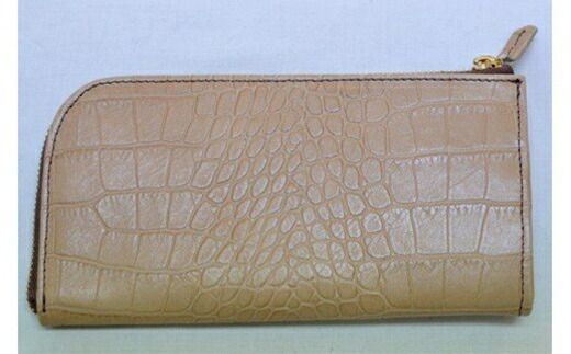 158-1056-016　Ｌ型長財布（オール革・ベージュ系）