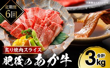 【定期便6回】肥後のあか牛 炙り焼肉スライス 500g(250g×2)