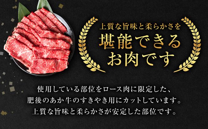 【定期便3回】肥後のあか牛 ロースすきやき しゃぶしゃぶ 500g(250g×2)