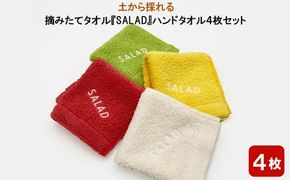 土から採れる　摘みたてタオル　『SALAD』ハンドタオル 4枚セット【1_3-027】