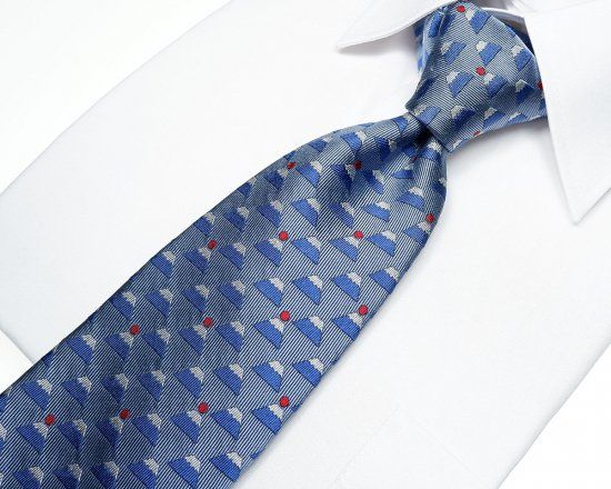 富士桜工房シルクネクタイ ダイヤモンド富士(鼠色) FAA1032