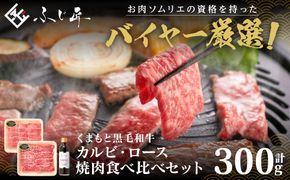 くまもと黒毛和牛 カルビ・ロース焼肉食べ比べセット（お肉ソムリエ開発焼肉のたれ付）