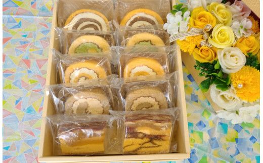 ロールケーキ + クラムケーキ 詰め合わせ 5種類 10個《築上町》【社会福祉法人　恵愛会】 [ABAO001]