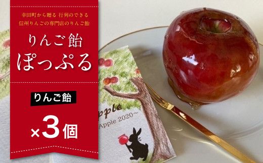 【2024年9月より順次発送予定】りんご飴「ぽっぷる」(3個 ) りんご農家が贈るりんご飴 リンゴ飴