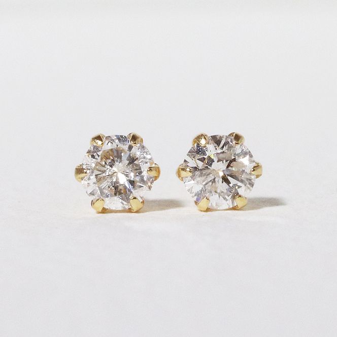 K18　一粒天然ダイヤモンド　スタッドピアス　0.20ct　5pe020　BQ-3