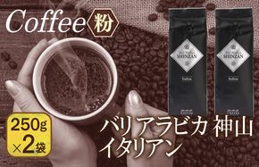 099H1853 バリアラビカ神山イタリアン　250g×2袋／粉 【珈琲 こーひー コーヒー 自家焙煎 オリジナル ギフト キャンプ アウトドア 家計応援】
