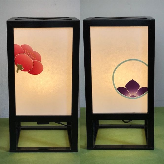 030D098 着物生地で作ったおしゃれな行灯（あんどん） のぞき紋