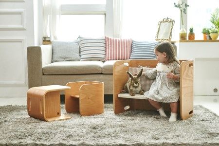 ZA-76 HOPPL（ホップル）　コロコロチェア＆デスク（ナチュラル）