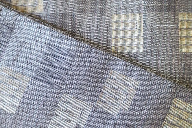 丹後帯 半幅帯「源氏香」（濃グレー） FY00044