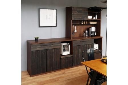 クイナ 117キッチンカウンター 【カウンター ダイニング 和モダン スチール アクセント 組立設置付 梱包材引き取り 完成品】(H062240)