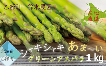 【予約受付中！7月中旬頃発送予定】＜北海道産 夏採れグリーンアスパラ １㎏＞シャッキリみずみずしい味わい！！