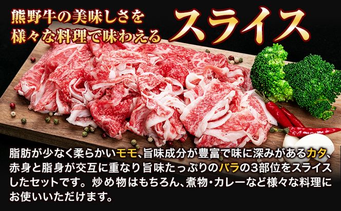 熊野牛 万能スライス(モモ・カタ・バラのスライス) 1kg(粉山椒付) 澤株式会社(Meat Factory)《30日以内に出荷予定(土日祝除く)》 和歌山県 日高町 熊野牛 牛 うし 牛肉 モモ カタ バラ スライス 山椒 送料無料---wsh_fswam42_30d_24_30000_1kg---