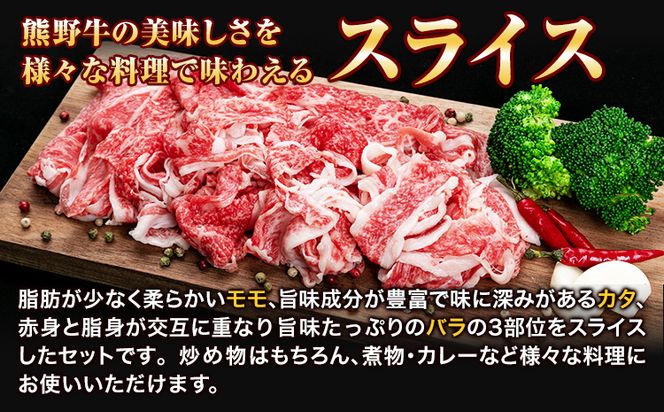 熊野牛 万能スライス(モモ・カタ・バラのスライス) 1kg(粉山椒付) 澤株式会社(Meat Factory)《30日以内に出荷予定(土日祝除く)》 和歌山県 日高町 熊野牛 牛 うし 牛肉 モモ カタ バラ スライス 山椒 送料無料---wsh_fswkkbs_30d_22_25000_1kg---