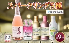 スパークリングワイン 飲み比べ 瓶1本+缶4種8本 モンデ酒造 177-4-045