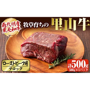 牧草育ちの里山牛 ローストビーフ用ブロック肉 計500g a9-009