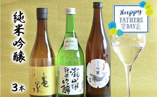 【父の日にお届け】土佐酒アドバイザー中岡セレクト 純米吟醸酒　～3本セット～