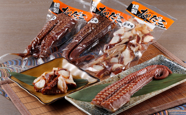 柳だこの燻製（醤油味）セット【足180g×2・スライス150g】