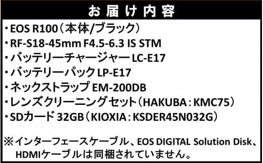 キヤノン ミラーレスカメラ EOS R100（レンズキット18-45mm・スターターセット）_0033C