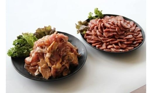 ポークタンと鳥もも肉の「特製塩ダレ焼肉」計2kg