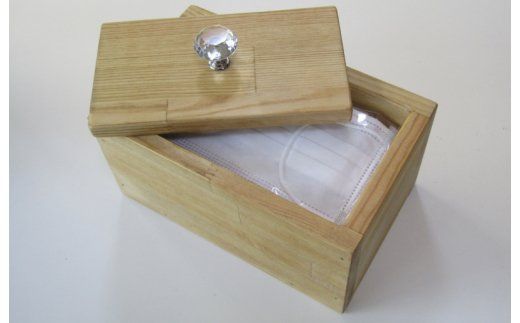 099H2094 手作り木製マスクストッカー「ミディアムウォルナット」クリスタルノブ仕様