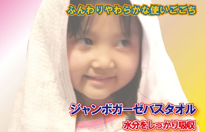 099H3811 ジャンボガーゼ バスタオル 3枚【泉州タオル 国産 吸水 普段使い シンプル 日用品 家族 ファミリー】