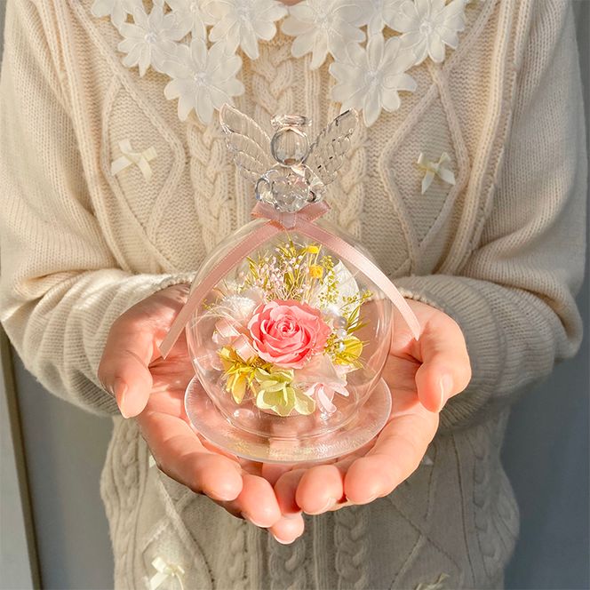 AJ216-1 プリザーブドフラワー　　　　　【エンジェル/ピンク】春日部市　　　　　シュガーパイン