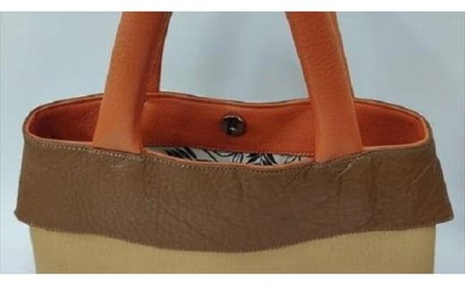 「鞄工房　香」三色フリルトートバッグ オレンジ FAA3032